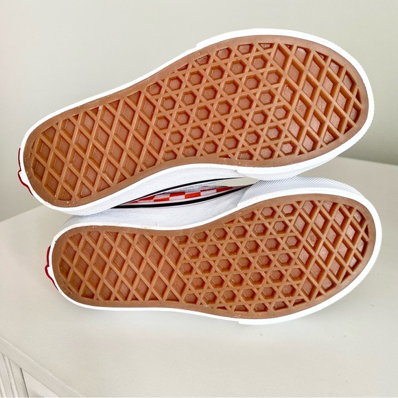 Vans Kids Orange and White Checkered Sneakers - Picture 5 of 6